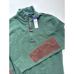POLO Ralph Lauren Pullover Suede Elbow Patches Stretch Shirt Sweater 1/4 Zip NWT